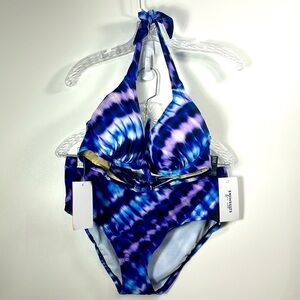 Swimsuits for all blue and purple tie-dye bikini two piece set size 8/10. NWT.